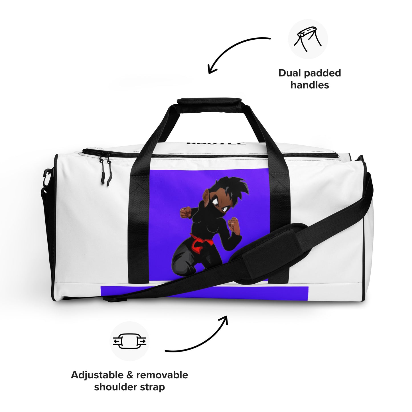 Purple & White Ninja Duffle bag