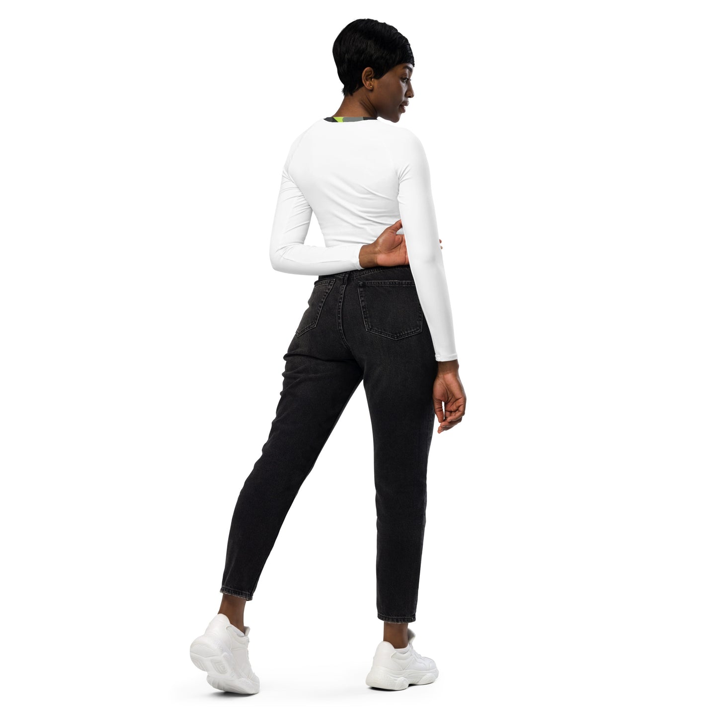 Long-sleeve Castle Camo crop top