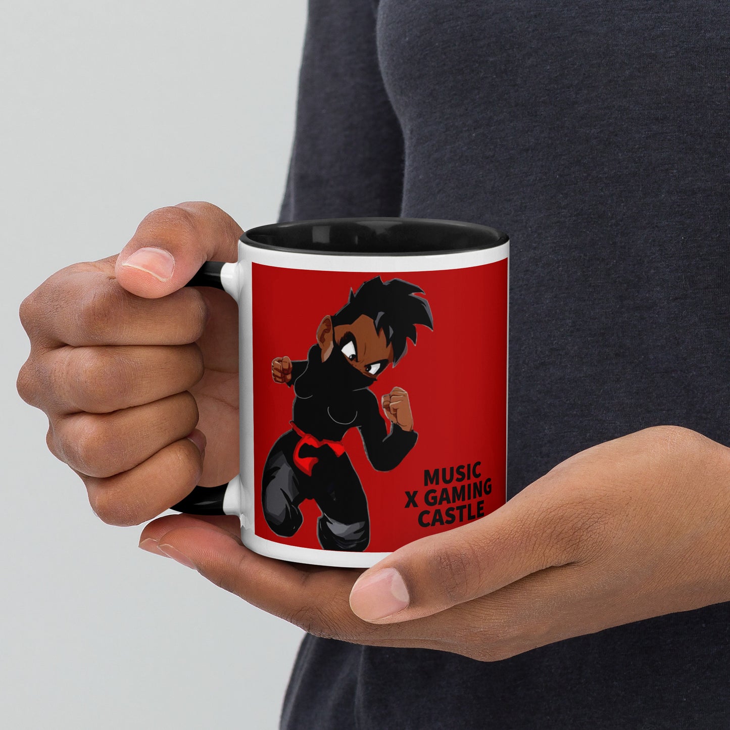 Red Ninja Coffee Mug with Color Inside
