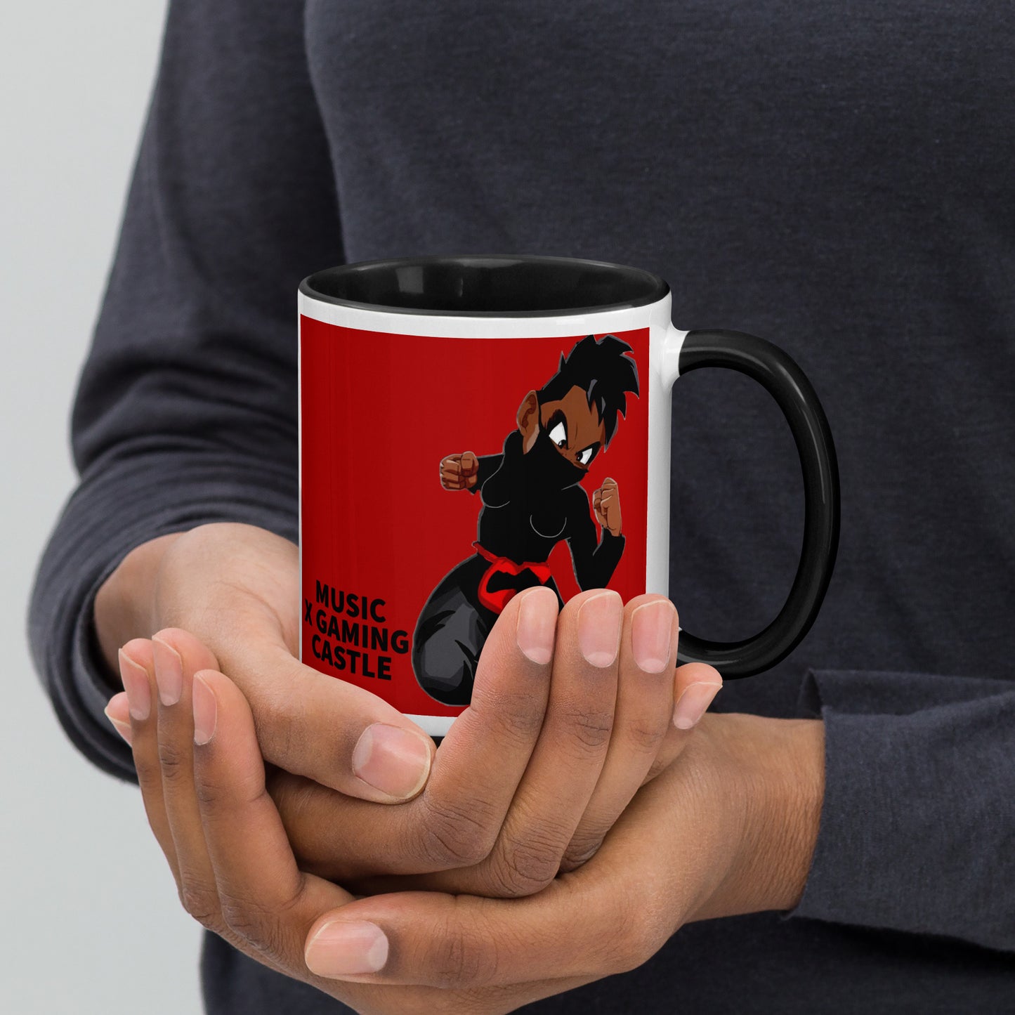 Red Ninja Coffee Mug with Color Inside