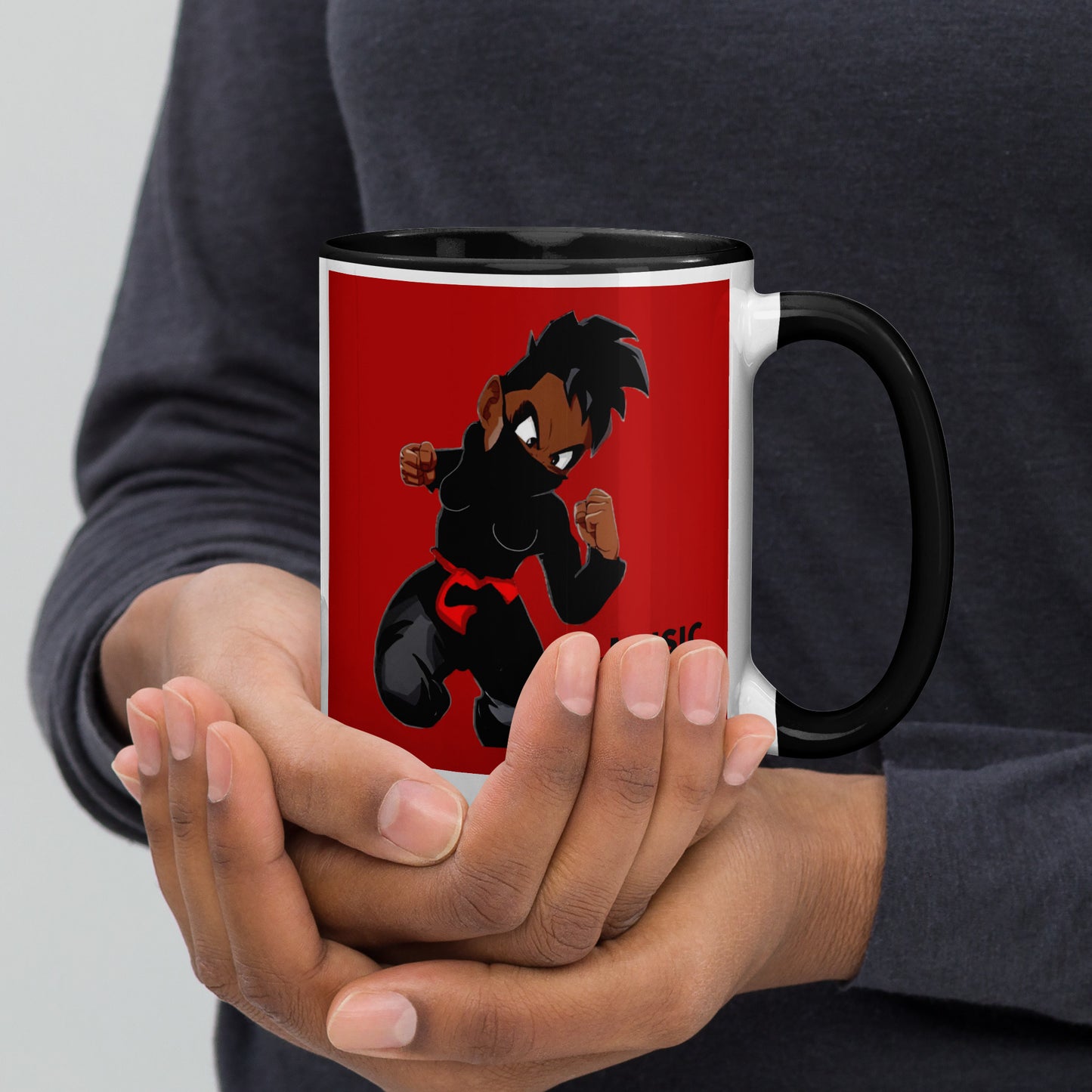 Red Ninja Coffee Mug with Color Inside