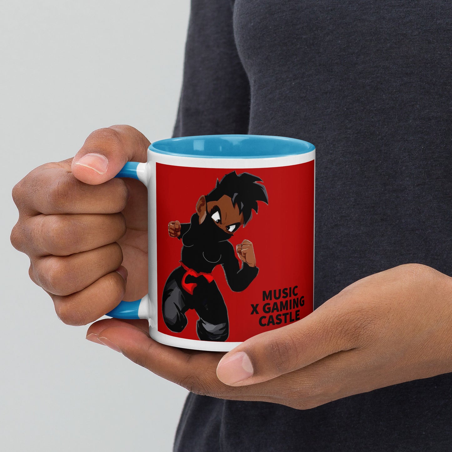 Red Ninja Coffee Mug with Color Inside