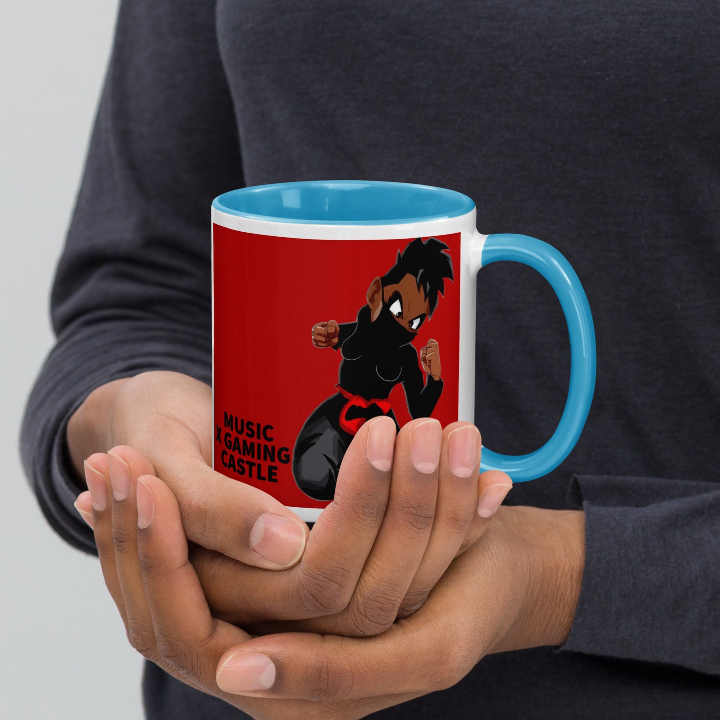 Red Ninja Coffee Mug with Color Inside