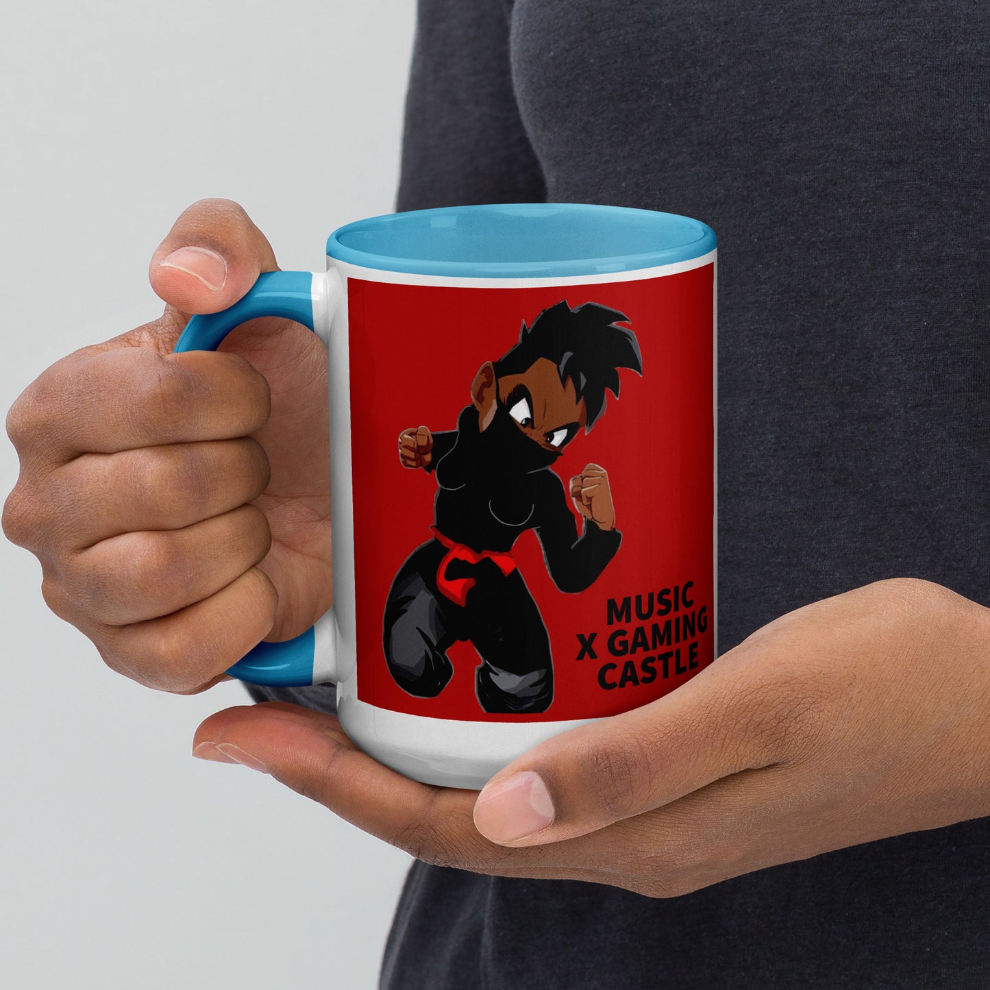 Red Ninja Coffee Mug with Color Inside