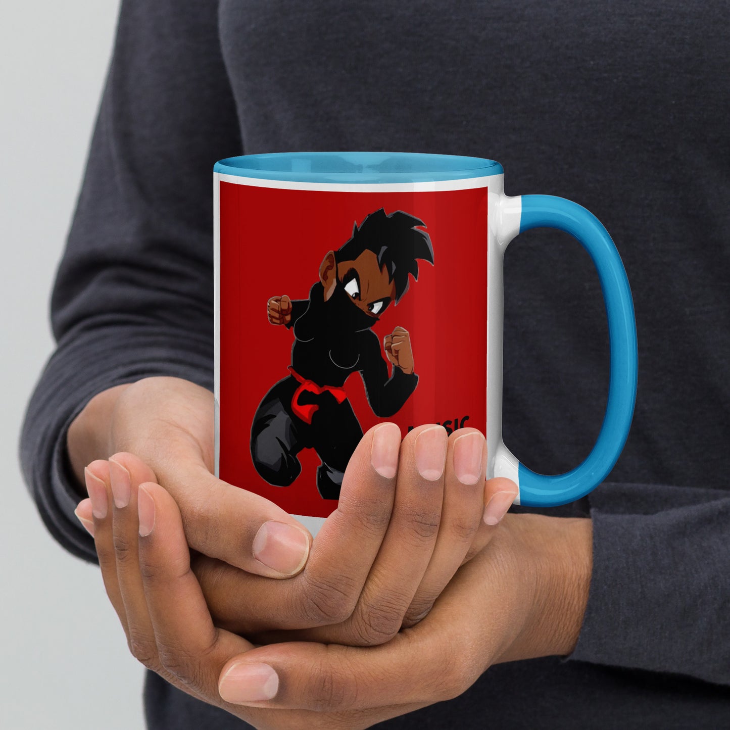 Red Ninja Coffee Mug with Color Inside