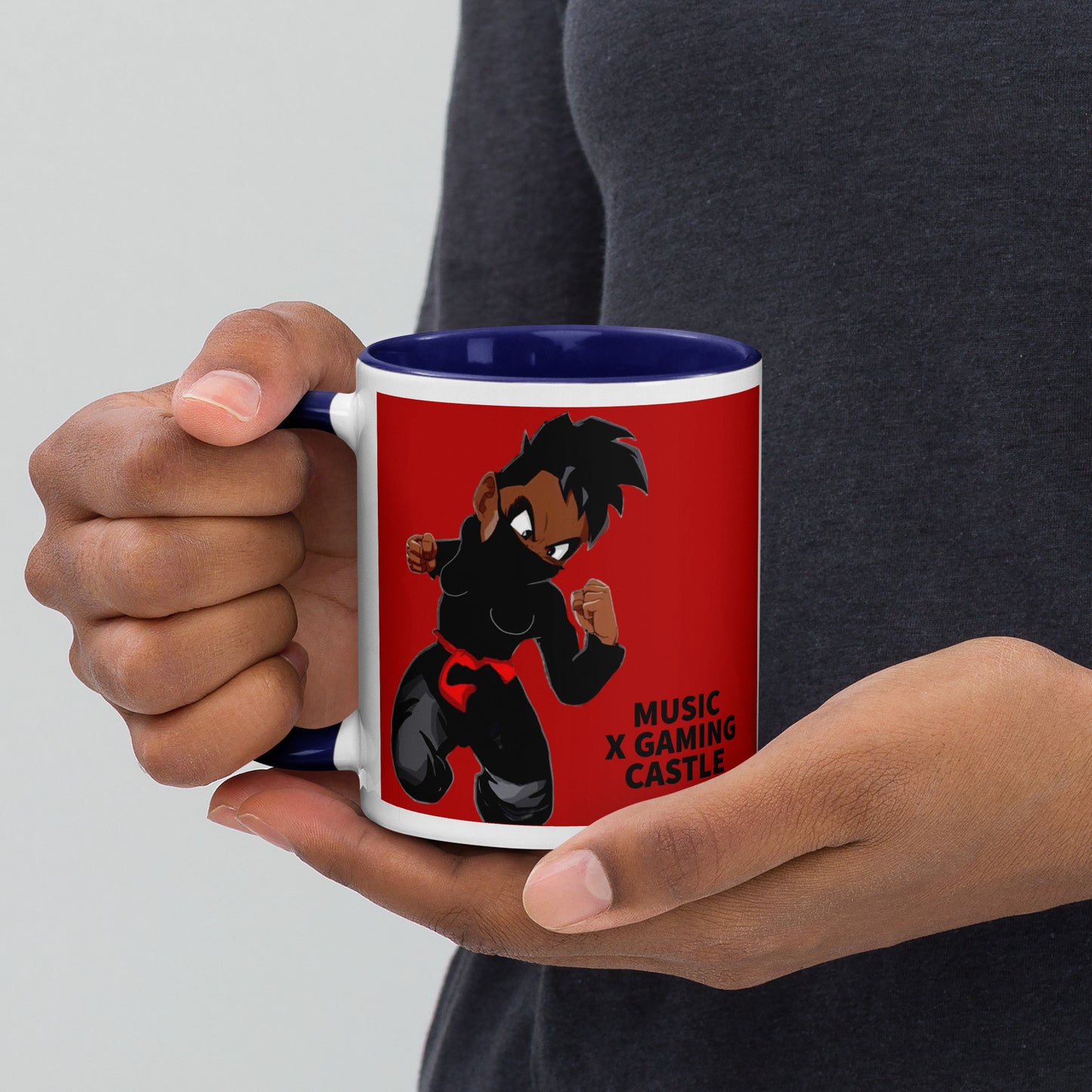 Red Ninja Coffee Mug with Color Inside