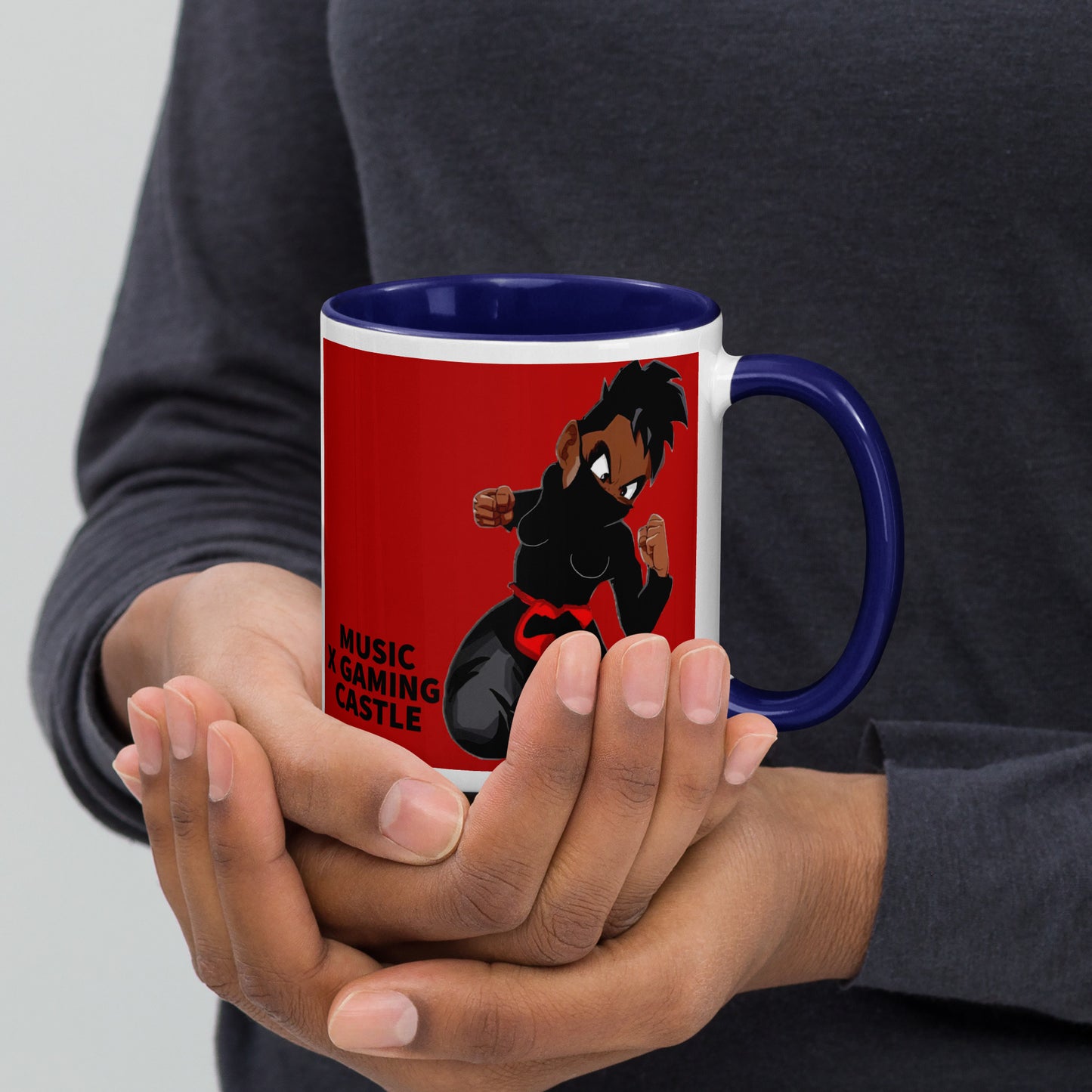 Red Ninja Coffee Mug with Color Inside