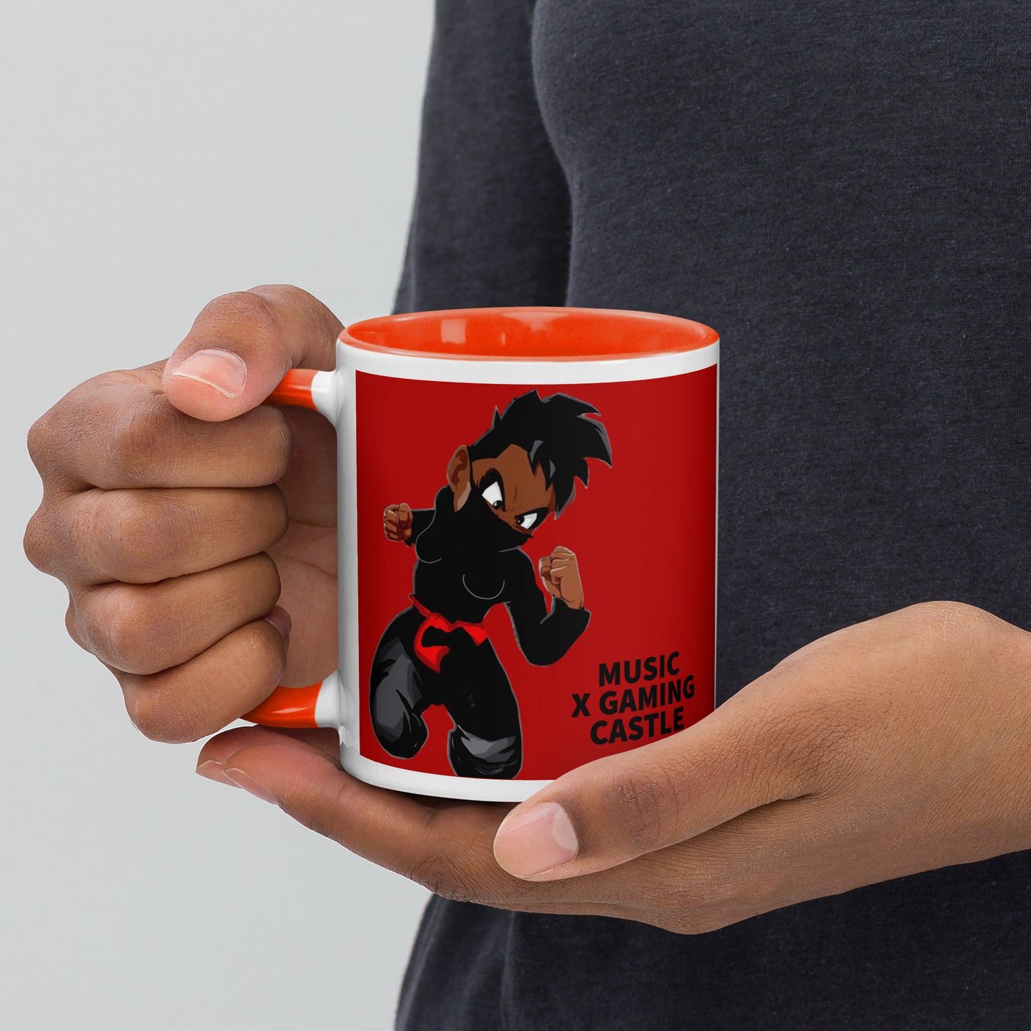 Red Ninja Coffee Mug with Color Inside