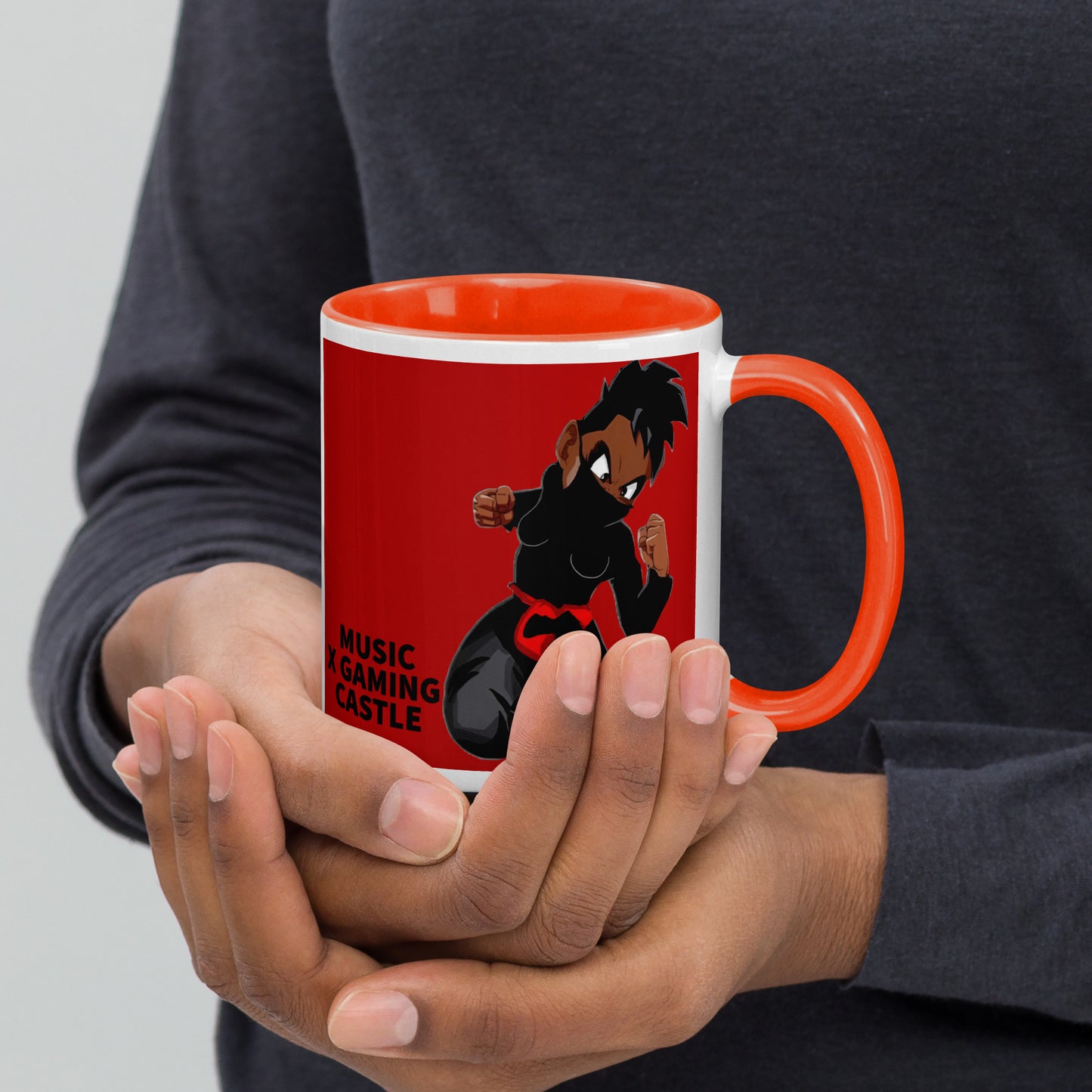 Red Ninja Coffee Mug with Color Inside