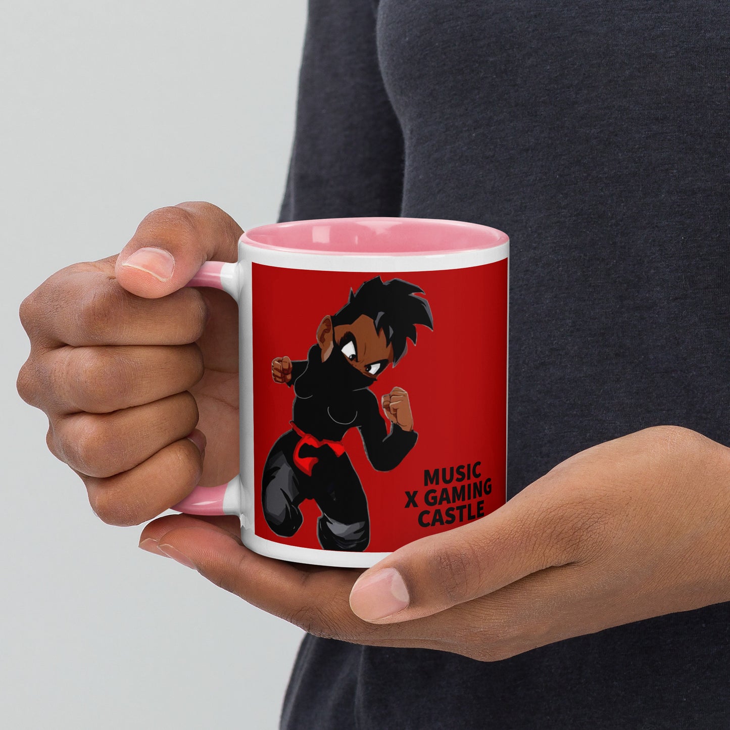 Red Ninja Coffee Mug with Color Inside