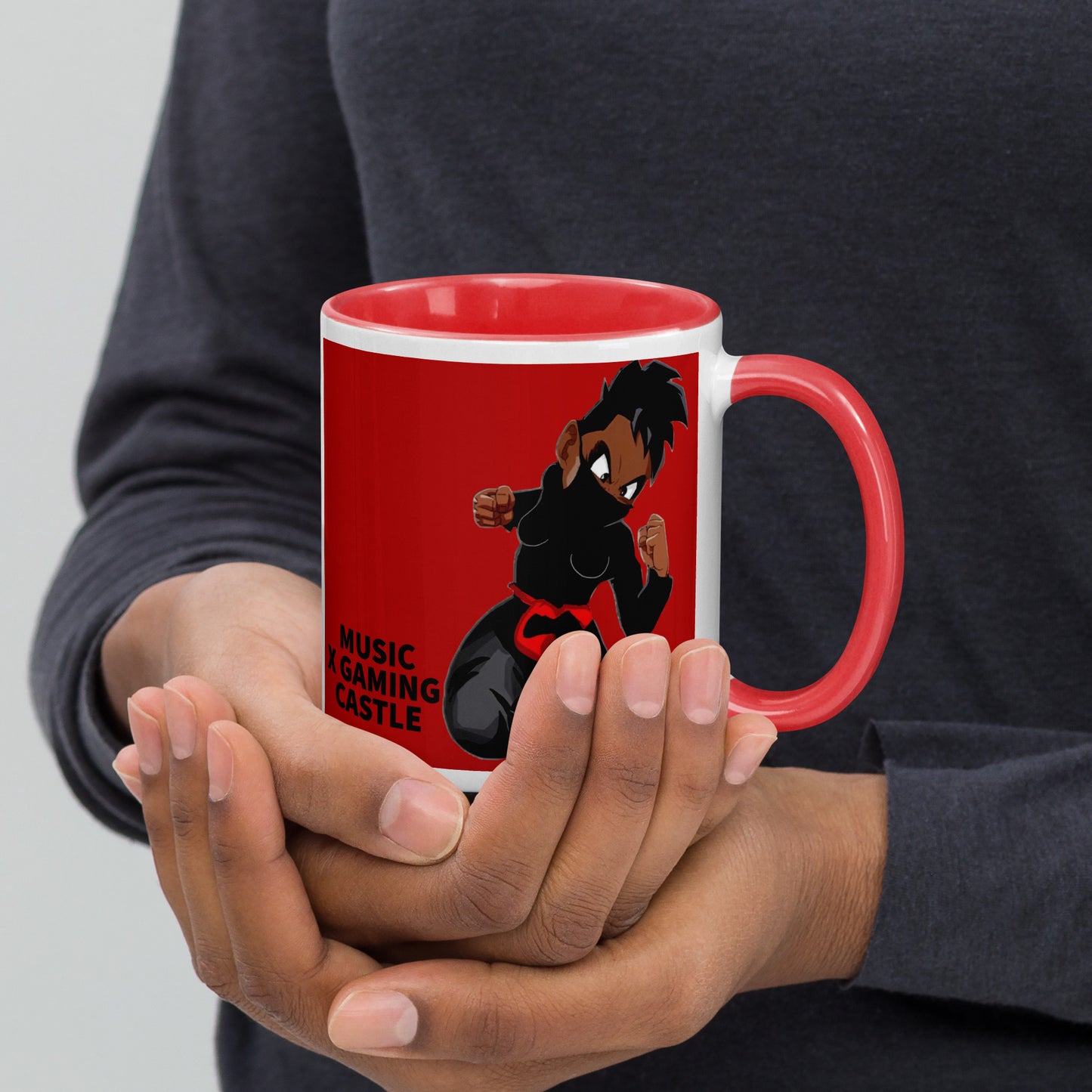 Red Ninja Coffee Mug with Color Inside