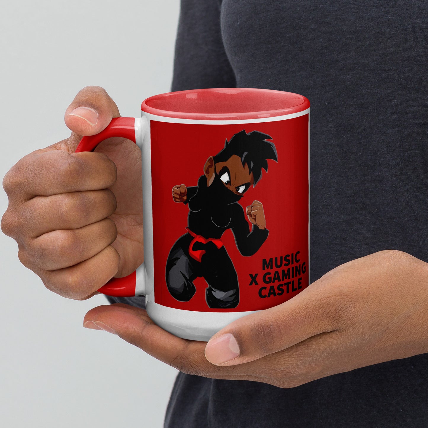 Red Ninja Coffee Mug with Color Inside
