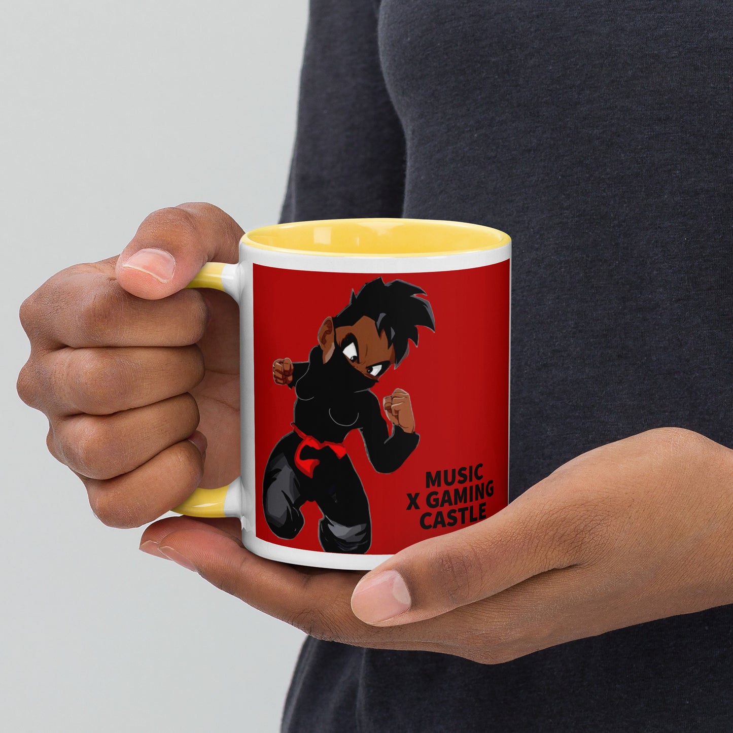 Red Ninja Coffee Mug with Color Inside