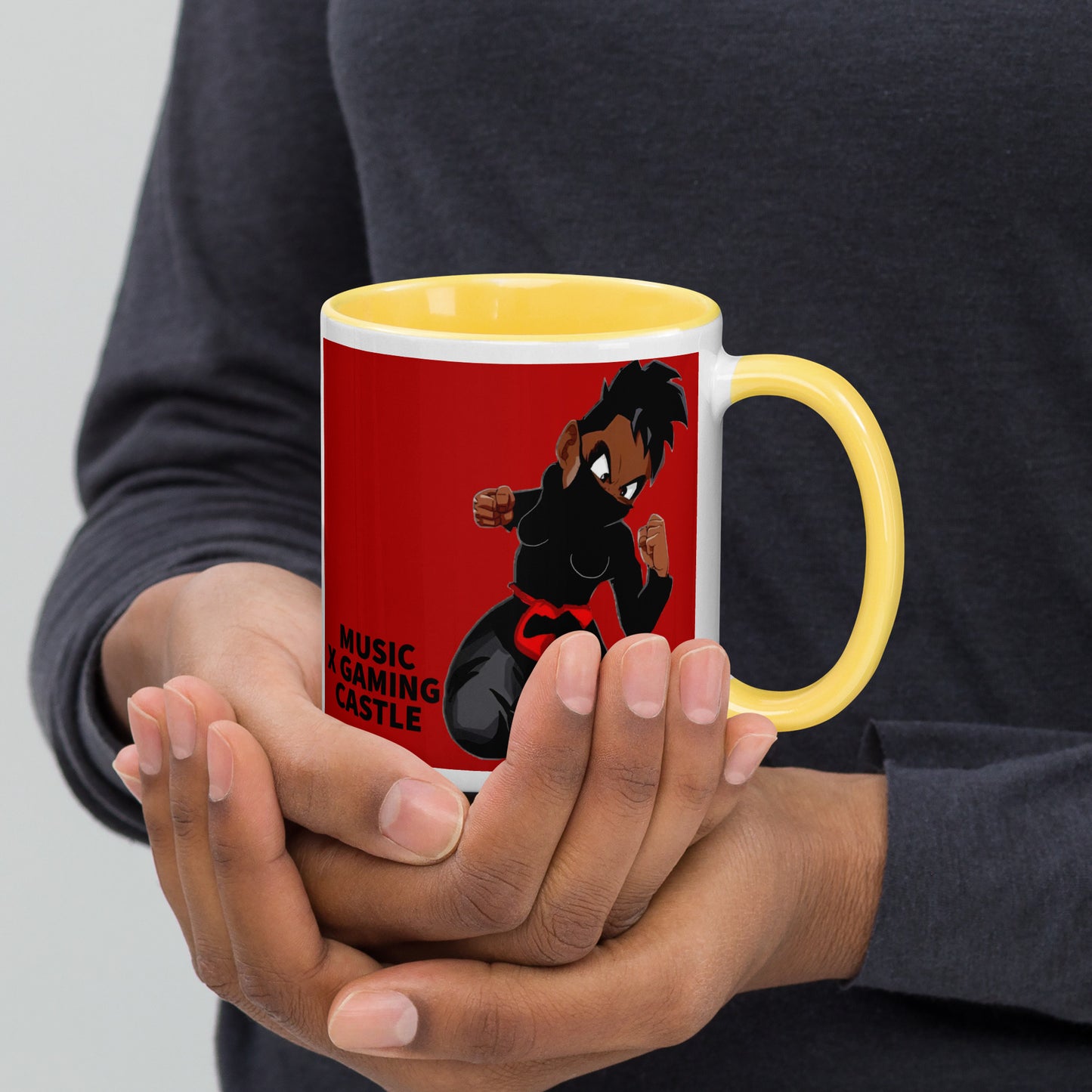 Red Ninja Coffee Mug with Color Inside