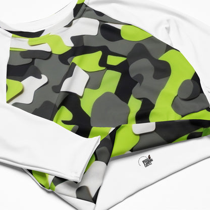 Long-sleeve Castle Camo crop top